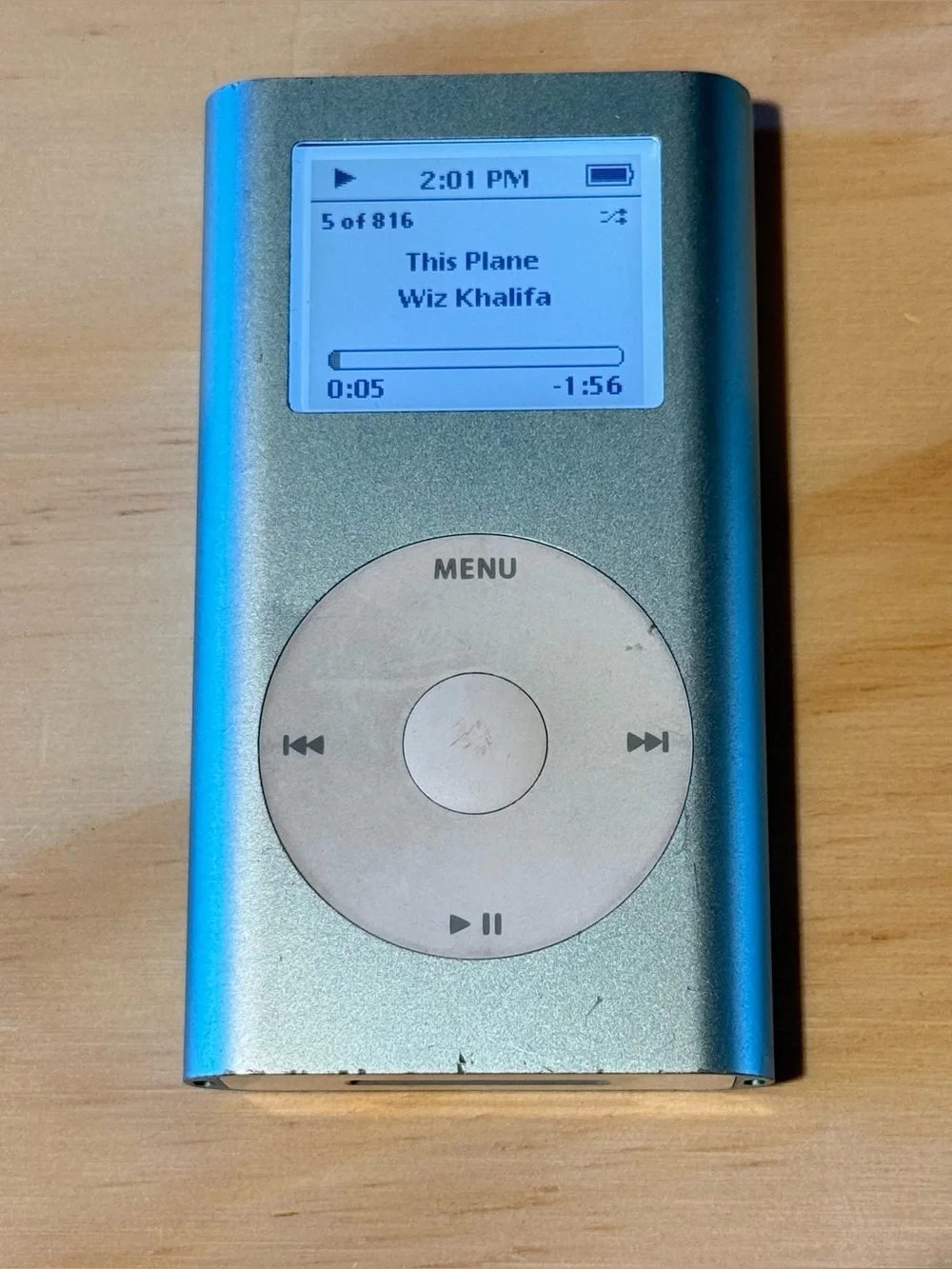 iPod Mini 1st Gen Model:A1051 4GB Sky Blue Tested Good w/816 Song Read Info Blw!